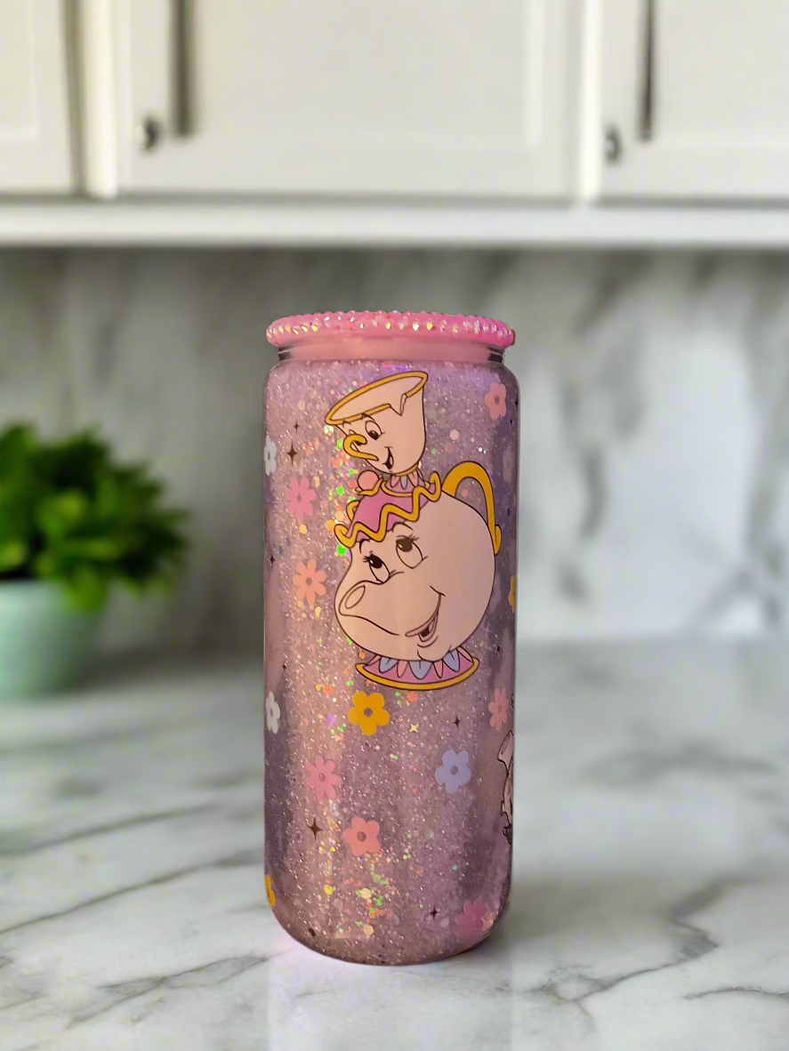 20oz Glass Snow Globe Tumbler
